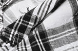 Punk Black and White Checkered Asymmetrical Messy Net Skirt KW373