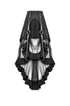 Metal Studded Punk Skirt with Mesh Tail and Pockets KW385