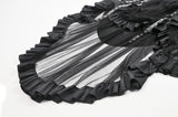 Metal Studded Punk Skirt with Mesh Tail and Pockets KW385