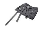Battle-Ready Punk Skirt with Grommet Straps and Star Charm KW387