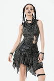Shattered Butterfly Punk Skirt with Leather Lace-Up  KW391