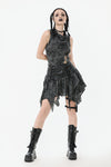 Shattered Butterfly Punk Skirt with Leather Lace-Up  KW391
