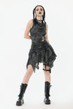 Shattered Butterfly Punk Skirt with Leather Lace-Up  KW391