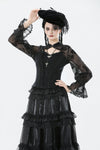 Gothic Moonlit Rose Layered Maxi Petticoat Skirt KW392