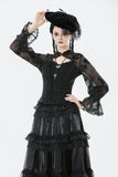 Gothic Moonlit Rose Layered Maxi Petticoat Skirt KW392