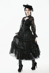 Gothic Moonlit Rose Layered Maxi Petticoat Skirt KW392