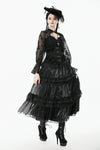Gothic Moonlit Rose Layered Maxi Petticoat Skirt KW392