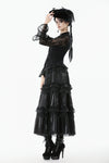 Gothic Moonlit Rose Layered Maxi Petticoat Skirt KW392
