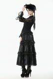 Gothic Moonlit Rose Layered Maxi Petticoat Skirt KW392