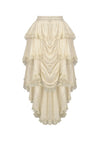 Steampunk Ruffled Skirt with Pleated Trim and Adjustable Waist KW394