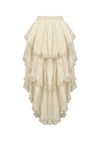 Steampunk Ruffled Skirt with Pleated Trim and Adjustable Waist KW394