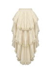 Steampunk Ruffled Skirt with Pleated Trim and Adjustable Waist KW394
