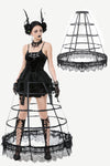 Retro Lace Petticoat with Multi-Layered Boning and Ruffled Hem KW398