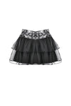 Punk Mesh-Layered Skirt with D-Ring Ties Waist KW401