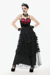 Polka Dot Tiered Lace Skirt with Ruched Mesh and Irregular Net Trim KW402