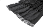 Polka Dot Tiered Lace Skirt with Ruched Mesh and Irregular Net Trim KW402