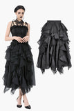 Chic Layered Fluffy Chiffon & Lace Skirt with Adjustable Waist KW404