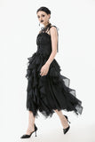 Chic Layered Fluffy Chiffon & Lace Skirt with Adjustable Waist KW404