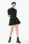 Chic Mini Skirt with Bow Waist and Pleated Hem KW405