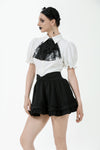 Chic Mini Skirt with Bow Waist and Pleated Hem KW405