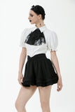 Chic Mini Skirt with Bow Waist and Pleated Hem KW405