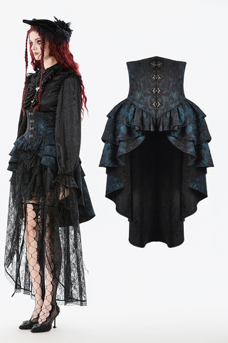 Gothic Vintage Blue Corset Tail Skirt KW409