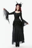 Gothic Court Floral Tassel Maxi Skirt KW410