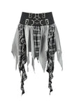 Black & White Plaid Patchwork Locomotive Skirt KW411