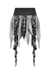 Black & White Plaid Patchwork Locomotive Skirt KW411