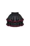 Black Crimson Gothic Tiered Skirt KW412 - Gothlolibeauty