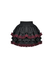 Black Crimson Gothic Tiered Skirt KW412 - Gothlolibeauty