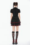 Black Crimson Gothic Tiered Skirt KW412 - Gothlolibeauty