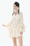Steampunk Lace High Low Skirt KW415 - Gothlolibeauty