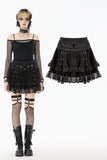 Punk Black Wide-Waistband Skirt KW417