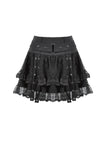 Punk Black Wide-Waistband Skirt KW417