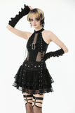 Punk Black Wide-Waistband Skirt KW417