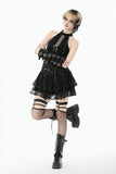 Punk Black Wide-Waistband Skirt KW417