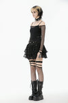 Punk Black Wide-Waistband Skirt KW417