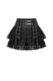 Punk Eyelet Lace Layered Mini Skirt KW420 - Gothlolibeauty