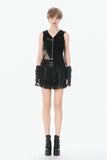 Punk Eyelet Lace Layered Mini Skirt KW420 - Gothlolibeauty