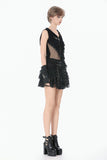 Punk Eyelet Lace Layered Mini Skirt KW420 - Gothlolibeauty