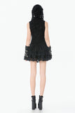Punk Eyelet Lace Layered Mini Skirt KW420 - Gothlolibeauty