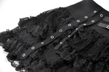 Punk Eyelet Lace Layered Mini Skirt KW420 - Gothlolibeauty