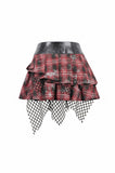 Distressed Plaid Chain-Adorned Punk Skirt KW427 - Gothlolibeauty