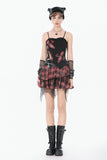 Distressed Plaid Chain-Adorned Punk Skirt KW427 - Gothlolibeauty