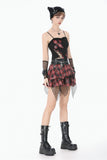 Distressed Plaid Chain-Adorned Punk Skirt KW427 - Gothlolibeauty