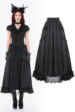 Silken Mist Rose Baroque Lace Layered Maxi Skirt KW429BK - Gothlolibeauty