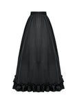 Gothic Crimson-Shadow Lace Court Maxi Skirt KW429RD - Gothlolibeauty