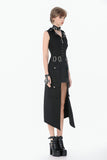 Punk Layered Pocket Cutout Belted Long Skirt KW430 - Gothlolibeauty