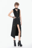 Punk Layered Pocket Cutout Belted Long Skirt KW430 - Gothlolibeauty